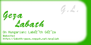 geza labath business card